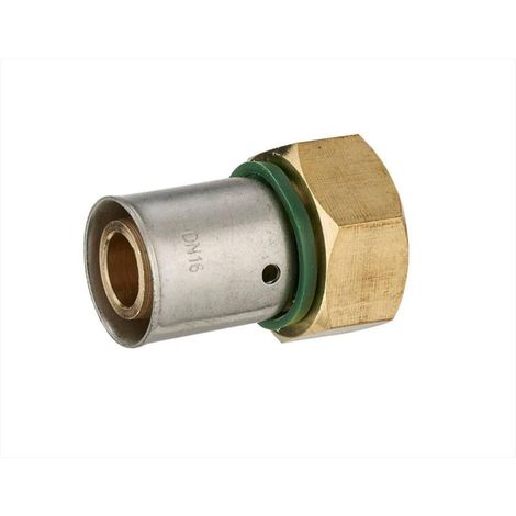Racor recto con tuerca de engarce de latón libre F 15 x 21 para tubo de acero QUICK PLOMBERIE