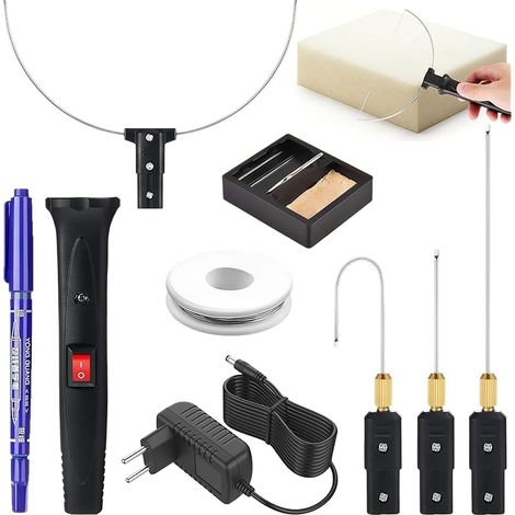 Coupe-mousse électrique 4 en 1 - 100 à 240 V - 18 W - Pour les courbes et les polices profondes en polystyrène - Emballage de modélisme - DIY pour les modélistes et les artisans (1/5)