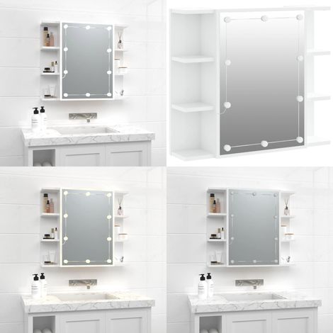Spiegelschrank mit LED Hochglanz-Weiß 70x16,5x60 cm - Spiegelschrank - LED-Spiegel - Badezimmermöbel - Wandspiegel - Kosmetikspiegel - Home & Living