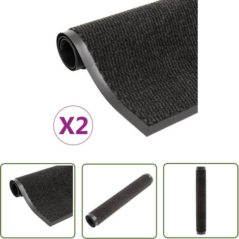 The Living Store Schmutzfangmatten 2 Stk. Rechteckig Getuftet 120x180cm Schwarz - Teppich - Fussmatte - Eingangsmatte - Schmutzfänger - Schwarze Matte (1/5)