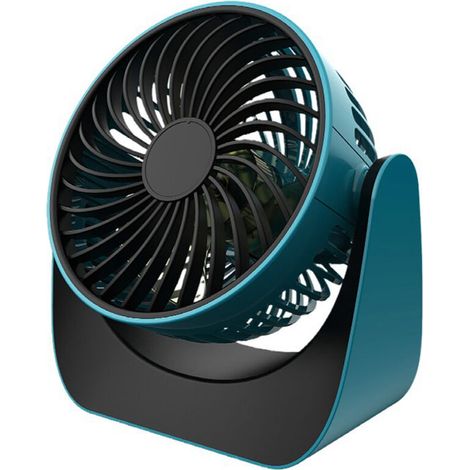 New Student Dormitory USB Rechargeable Mini Portable Desk Fan Portable Quiet Electric Fan Peacock Blue/With Battery/Universal (1/5)