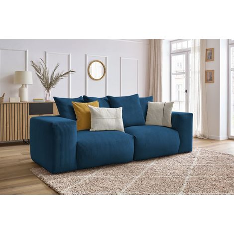 BOBOCHIC - Canapé droit fixe modulable VOLTAIRE   Bleu foncé (1/5)