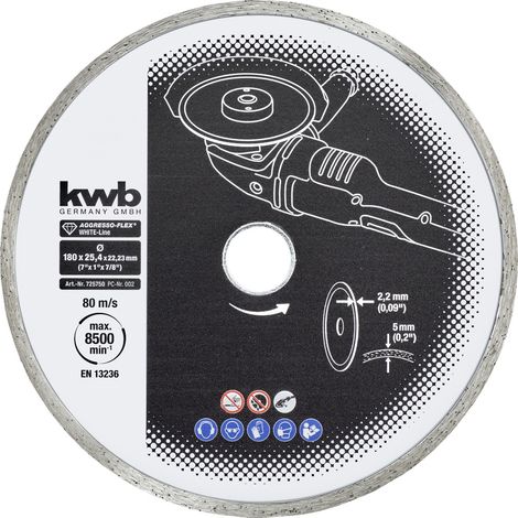 Diamantscheibe kwb aggressor-flex Turbo 180 mm dick 5 mm (1/2)