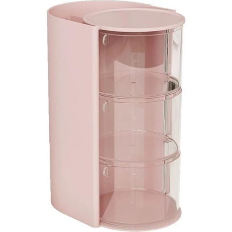 Organisateur d'accessoires pour cheveux - avec porte-brosse à cheveux - organiseur de bijoux rotatif - porte-maquillage rotatif - 3 tiroirs (1/5)