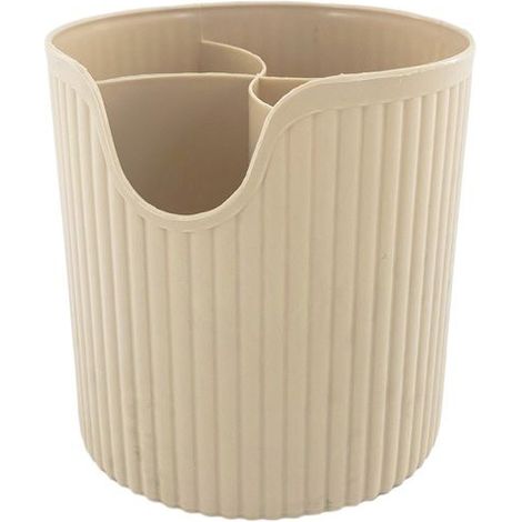 (blanc laiteux)Pot à crayons 4 compartiments - Grande capacité - Blanc laiteux (1/5)