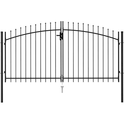 Portail de clôture Woerden à double porte avec pointes supérieures 299,5 x 199,5 cm (1/5)