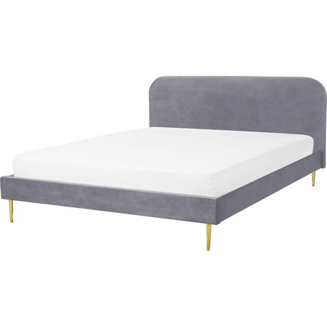 Bed Velvet FLAYAT 160 x 200 cm (EU King Size) Grey (1/5)