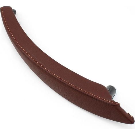 Poignée Porte Intérieure pour BMW X5 X6 E70 E71 E72 2007 2008 2009 2010 2011 2012 2013 Intérieur Voiture Gauche Droite Poignée Porte Passager Garniture Cuir Poignée Porte Voiture(Right Red Brown)