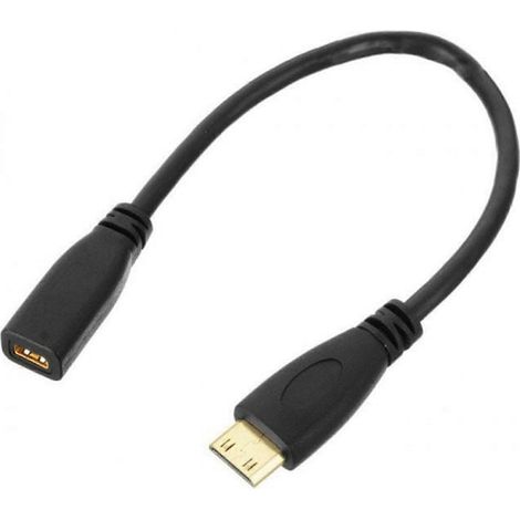 Câble adaptateur CY Type D Micro HDMI v1.4 femelle vers Type C Mini HDMI mâle, 20 cm (1/5)