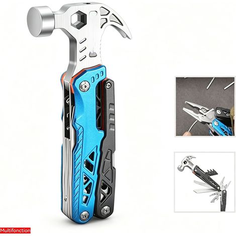 Marteau Multifonction Pliant, 12 en 1 Outil de Survie en Acier Inoxydable (1/5)