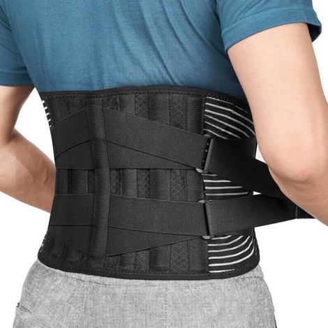 Ceinture de Soutien Lombaire Maintenir Bien Les Lombaires et Le Dos Soulage la Douleur 4 Ressorts Soutien Sangle Double Réglable -XL (1/4)