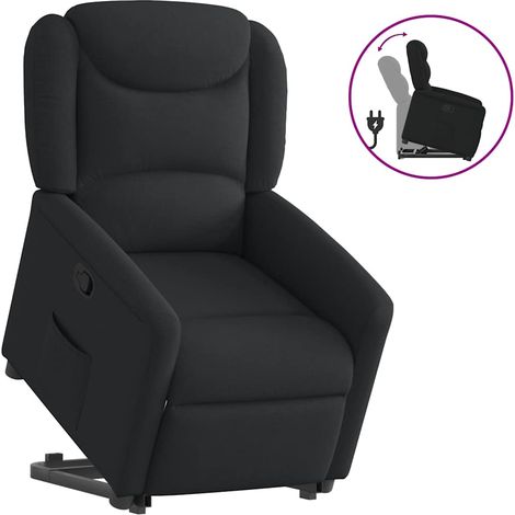 Relaxsessel mit Aufstehhilfe Schwarz Stoff