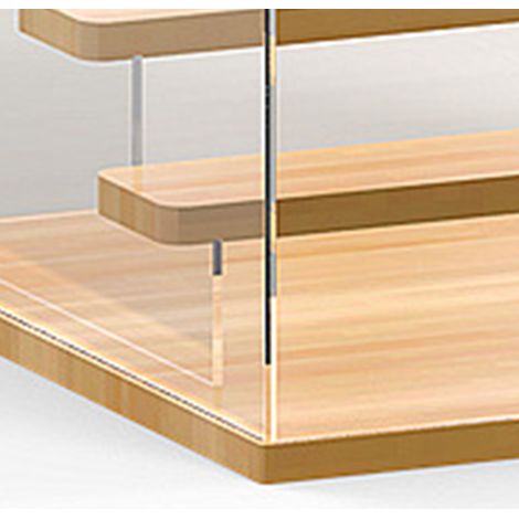 Présentoir de rangement pour figurines de collection (boîte surprise) en acrylique, anti-poussière, avec porte et escalier à 2 niveaux (dimensions standard : 32 x 12 x 22,4 cm). (1/5)