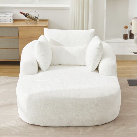 Chaise longue surdimensionnée en velours côtelé, canapé-lit moderne avec coussins et accoudoirs – salon & chambre à coucher (1/4)