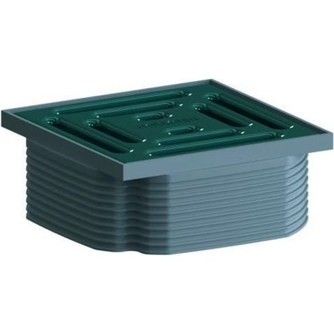 Dallmer DallDrain Pure Aufsatz 100x100mm, Graublau, 518057 (1/3)