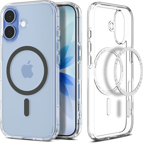 Funda h铆brida MagSafe para iPhone 17 Ultra - Gris transparente (1/5)