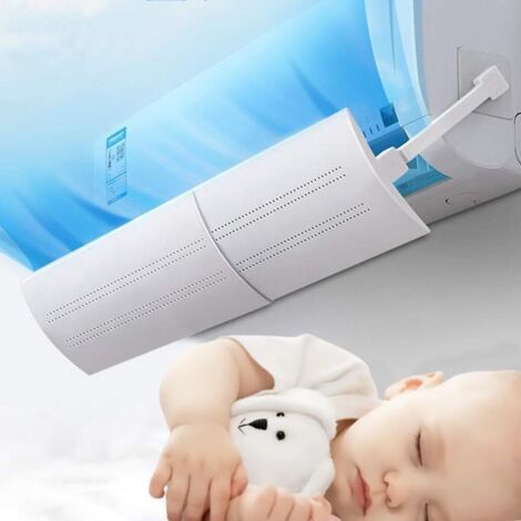 Bouclier De Climatiseur,Baffle DéFlecteur D'Air Froid RéTractable Vent Shield Pare-Brise Pare-Vent Mural Anti-Direct Soufflante Pour Chambre (1/4)