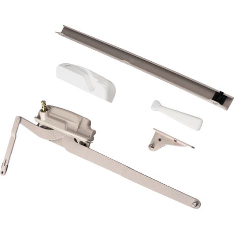 Kit rénovation manivelle fenêtre à battant bras double main gauche pour Maxim 50.00 accessoire fenêtre acier trempé couvercle blanc poignée pliante (1/5)