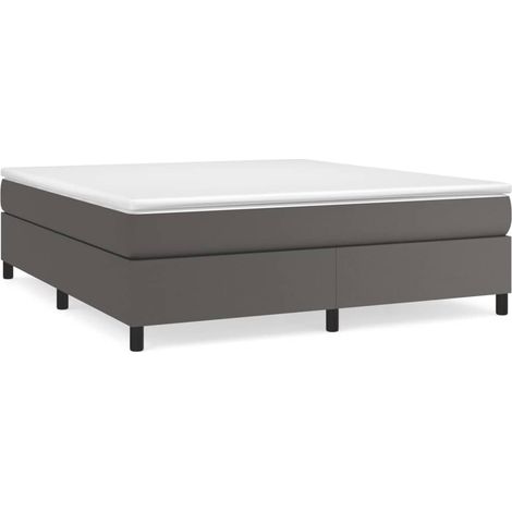 Maison Exclusive - Boxspringbettgestell Grau 160x200 cm Kunstlede