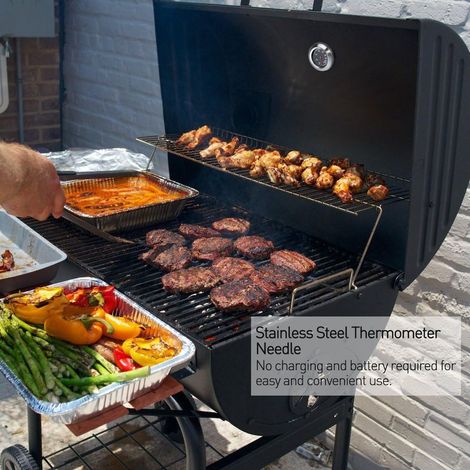 Hermomètre pour Barbecue Grille en Acier Inoxydable Outils De Barbecue BBQ Grill Thermometer Temp Gauge GROOFOO (1/4)