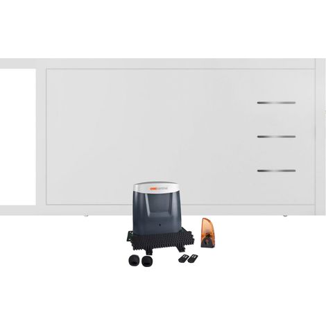 Portail coulissant électrique PVC blanc H 160 x L 300 BRIANCON - ouverture vers la gauche (1/5)