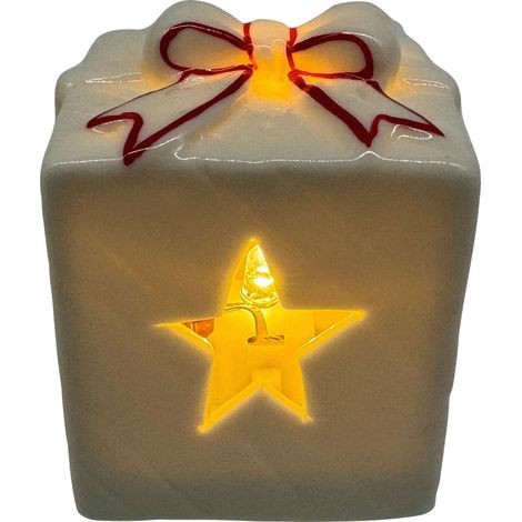 Mömax Weihnachtsfigur Gift Rot/Weiß (1/2)