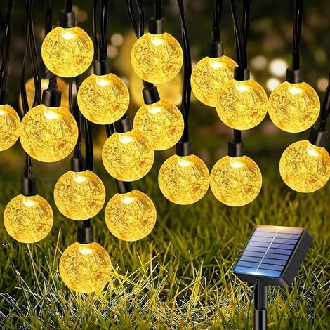 Outdoor Solar Fairy Lights, LED Solar String Lights, 8 Modes Solar Outdoor Light for Garden, Terrace, Balcony, Party, Decoration, Warm White