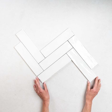 Carrelage Effet Zellige Blanc FUSION Bianco 6x25cm (0,5m²) - Les Carreaux de Jean (1/4)