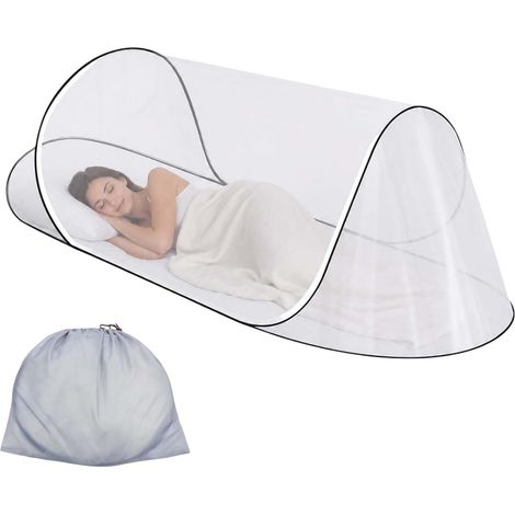 200x100x70cm Moustiquaire Lit, avec Fermeture éclair, Moustiquaire de Voyage, Moustiquette de Voyage Pliable, Filet moustiques pour lit Simple, Convient aux Lits Simples, aux Voyages, aux Chambres (1/5)
