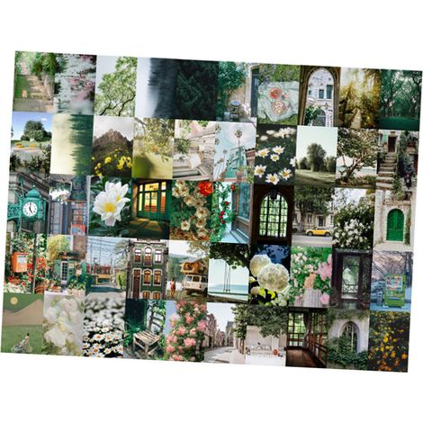 50 autocollants décoratifs de paysages naturels, esthétiques et de voyage, pour scrapbooking, agenda, carnet, ordinateur portable, bagages, etc. Vert (1/5)