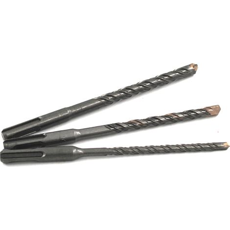 3pcs 6/8/10mm Electric Hammer Drill Bits 2 Pits 2 Slots Concrete Masonry Drill Bits (1/5)