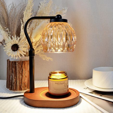 Feuerloser Aromatherapieofen Glas Aromaschmelzwachslampe Kerze Schmelzkerzenlampe Schmelzkerzenlampe Schlafzimmeratmosphäre Tischlampe
