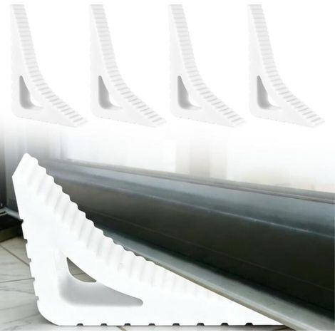 4 Pièce Butoirs de Fenêtre, Cale Fenetre Ouverte, pour Portes et Fenêtres, Adaptables et Flexibles, sans Besoin de Perçage ou de Colle, pour Maison et Balcon, pour Intérieur Extérieur (Blanc) (1/5)