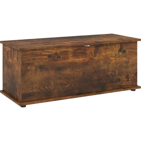 Banc de rangement supportant jusqu'à 120 kg, idéal pour une chambre ou une entrée. En bois, il mesure 100 x 40 x 40 cm et est marron. (1/5)