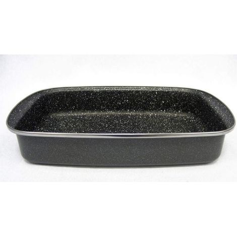 Vitrinor VIT095 Lasagnera in Acciaio Smaltato con Rivestimento in Pietra Antiaderente colore Grigio Screziato