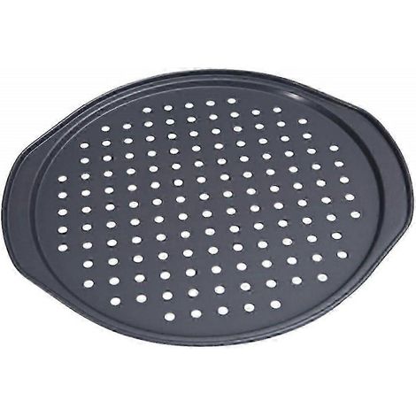 Plaque à pizza antiadhésive en acier au carbone de 35,5 cm (14 pouces) avec trous, idéale pour la cuisson au four (réf. 2025) (1/5)