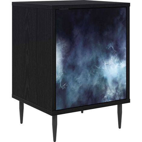 Mesa de noche RAALTE Roble Negro 36 x 33 x 51 cm vidaXL