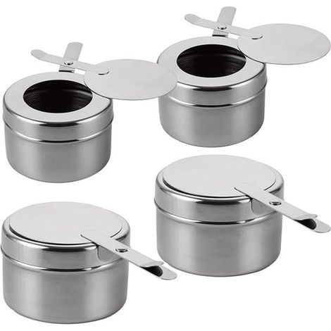 Brûleur à fondue portable 4 pièces en acier inoxydable, brûleur à alcool, brûleur à alcool portable en acier inoxydable, brûleur à fondue détachable en acier inoxydable (1/5)