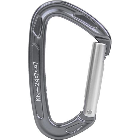 1 Mousqueton en aluminium aérospatial forme D à verrouillage à vis, 24KN, escalade rocheuse, extérieur ZW1803 (Gris) (1/5)