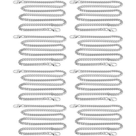 8 maillons chaîne d'attache en aluminium 1m antirouille, maillons torsadés ovales à boucle pour fabrication de bijoux DIY collier bracelet argenté (1/5)