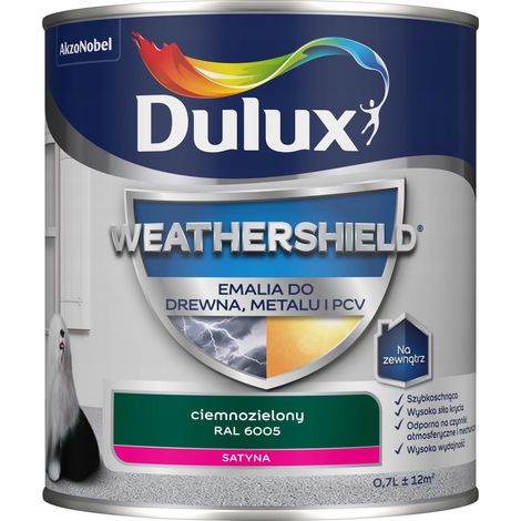 Pintura Dulux Weathershield para madera, metal y PVC VERDE OSCURO RAL60 1 unidad. (1/2)