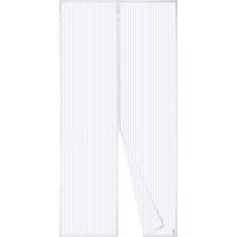 Moustiquaire Magnétique Pour Porte , Rideau en Maille, Joint Magnétique de Haut en Bas avec Fermeture Automatique, Maintient l'air frais à l'intérieur (140x220cm, Blanc) (1/5)