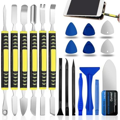 19 Pcs Kit D'outils de Levier, Outils Réparation Électronique Ensemble Spudger en Métal à Double Extrémité Démontage pour IPad Tablettes Ordinateur Téléphone -