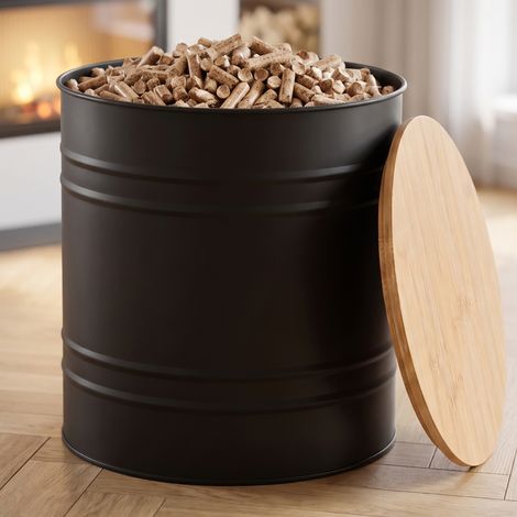 CASABEL Réservoir Pellets & Granulés Rond, Cap. 15kg, Couvercle (1/5)