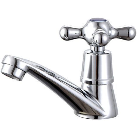 Robinet d’eau froide simple Robinet d’eau, Robinet à un robinet froid Chrome Basin Robinet d’eau, Pour La maison Salle de bain (1/4)