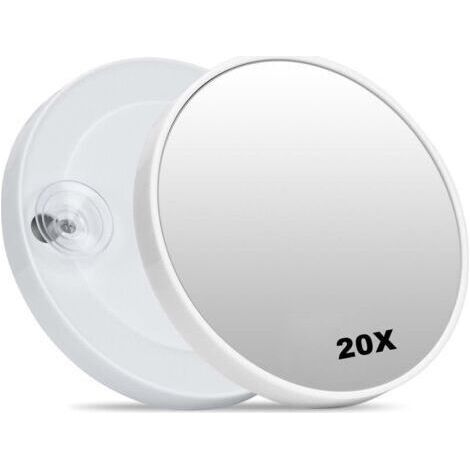 Fog-Free Shower Mirror with Suction Cup 20X Magnification for Bathroom, Shatterproof Anti-Fog Eyebrow Cosmetic Mirror, Round Travel Makeup Mirror with Suction Cups (1/5)