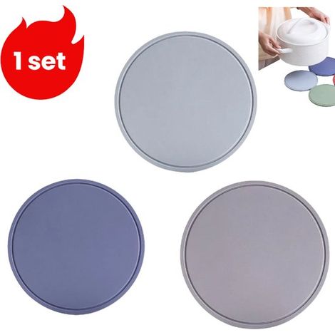 juego, Alfombrilla aislante térmica de silicona de 16 cm, Posavasos resistente al calor, Verde bosque1, Rosa raíz de loto1, Blanco roto1 (1/5)