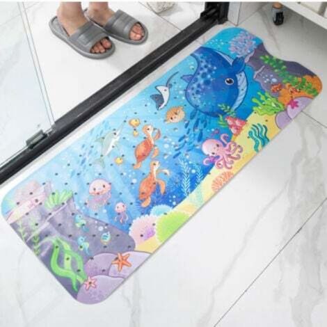 Ocean Non-Slip Baby Bath Mat, 100x40cm Anti-Slip Bath Mat, Durable Shower Mat with 200 Suction Cups for Children and Babies