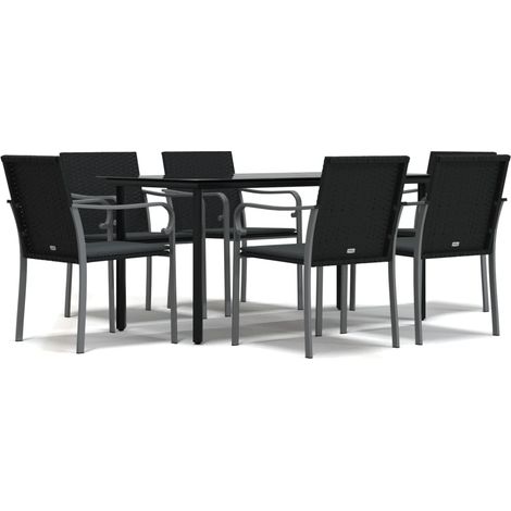 Maison Exclusive - Juego comedor jardín 7 piezas y cojines ratán (1/5)