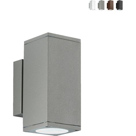 Applique da esterno da parete in alluminio doppia luce H19cm Nevada  Applique d'extérieur murale en aluminium double lumière H19 (1/4)